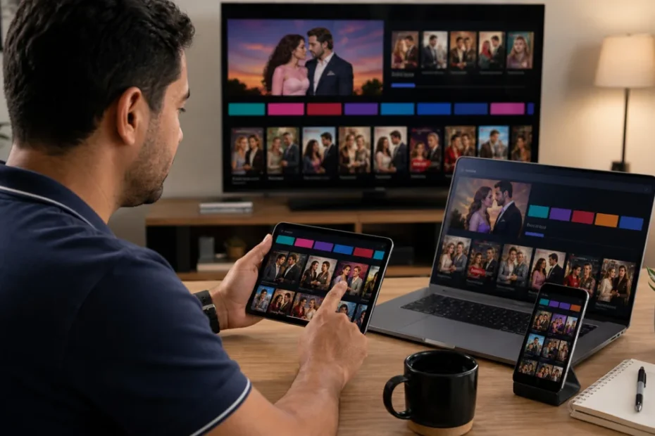 Person comparing platforms for watching Mexican soap operas.